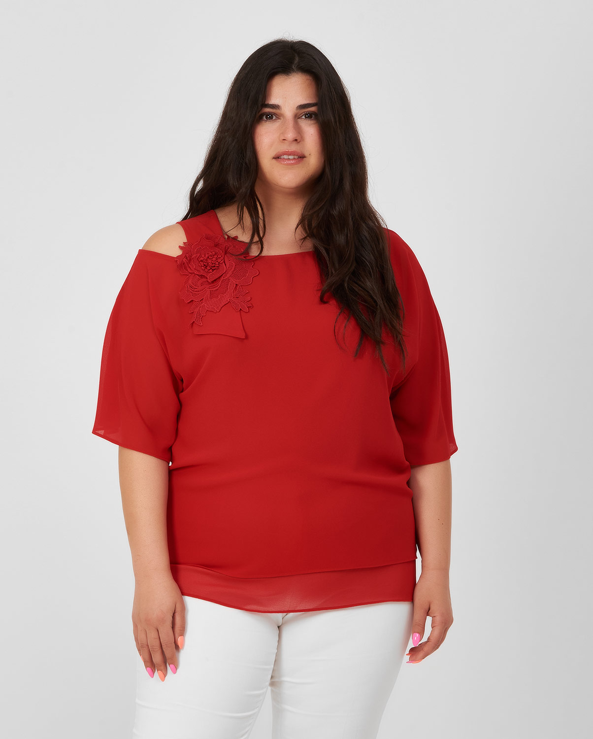 Donna Vita PLUS SIZE-Μπλούζα μονόχρωμη