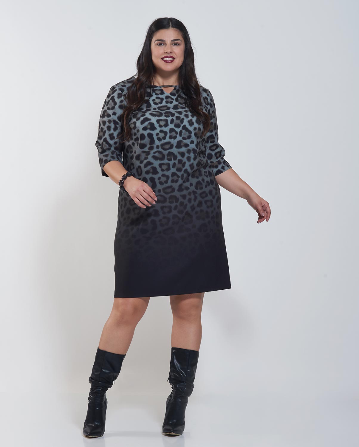  PLUS SIZE-Leopard printed dress 2025