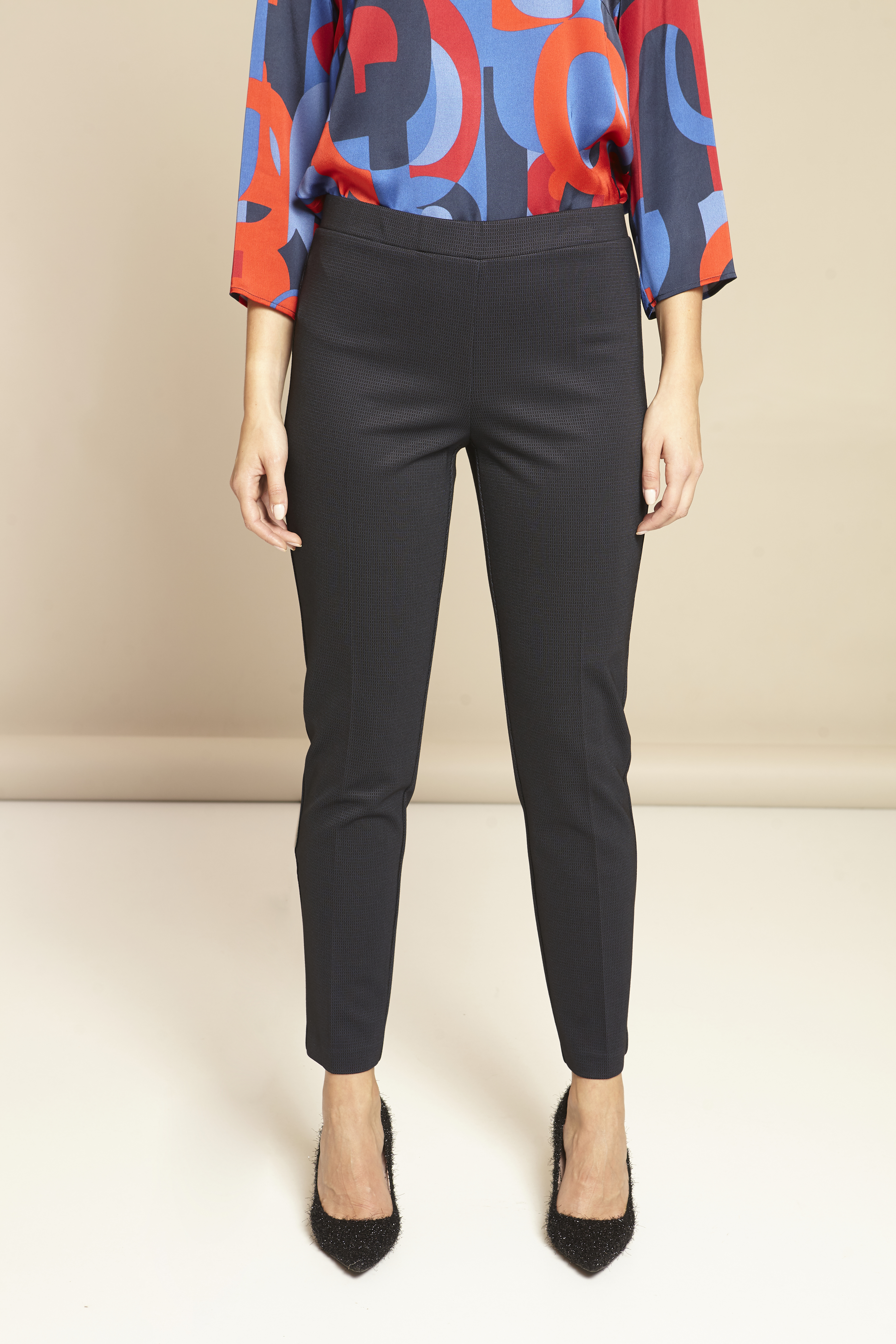 PLUS SIZE- Retro printed παντελόνι φωτογραφία