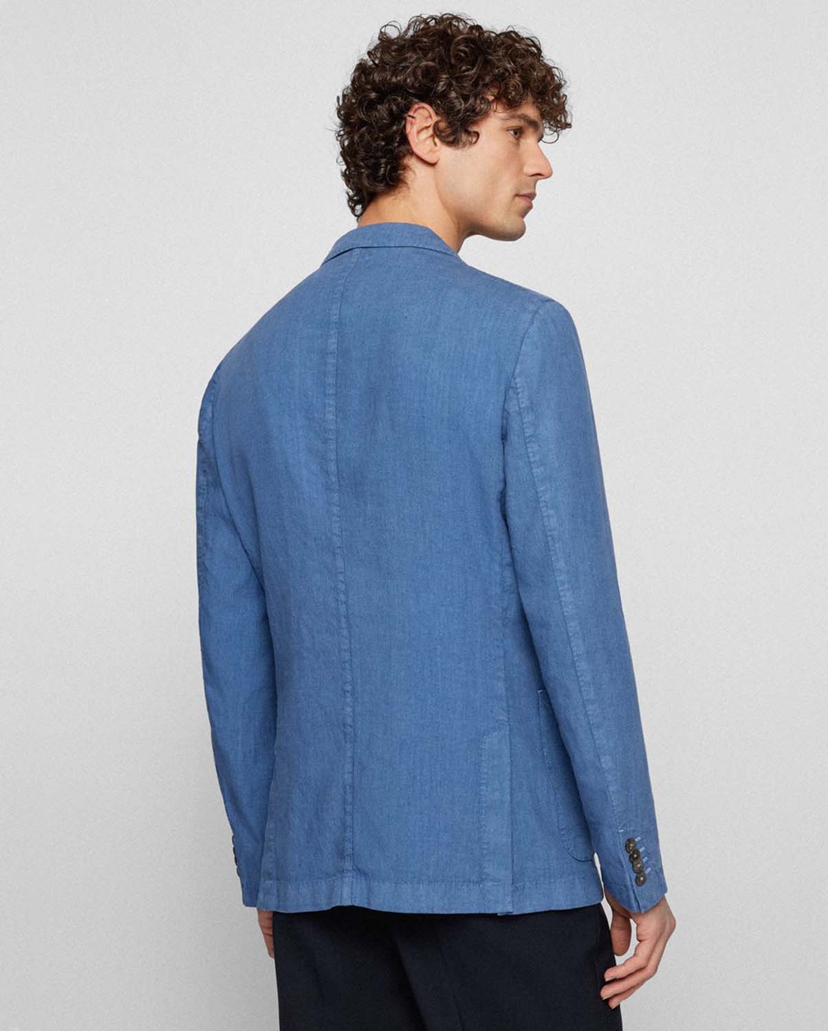Boss Slim-fit jacket in linen fabric φωτογραφία