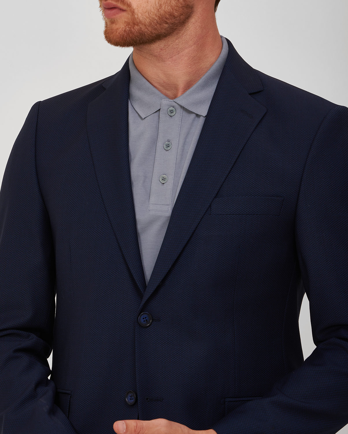 Σακάκι με μικροσχέδιο slim fit φωτογραφία