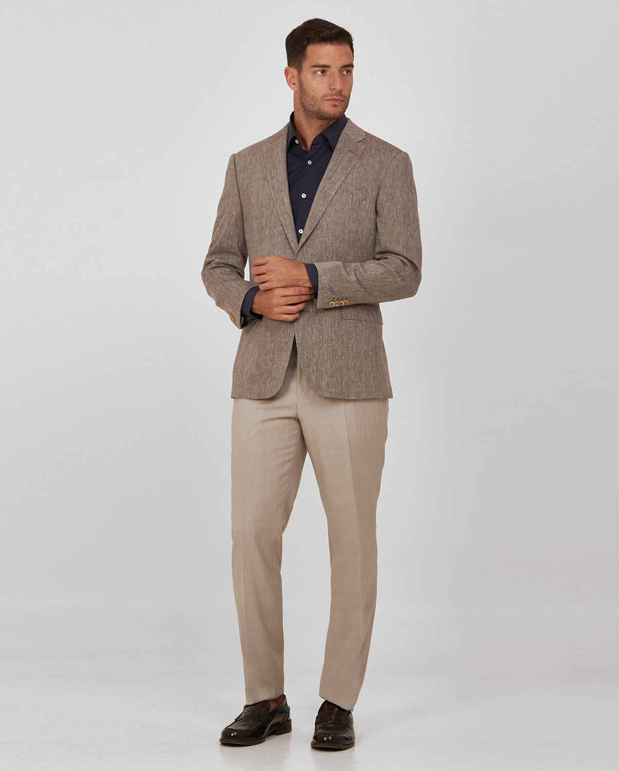 Σακάκι half linen modern fit φωτογραφία