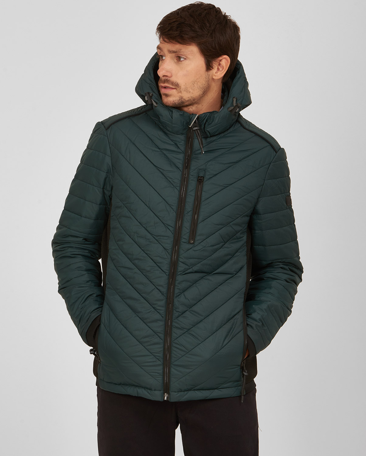 Basefield Puffer Jacket Modern Fit σε Πετρόλ