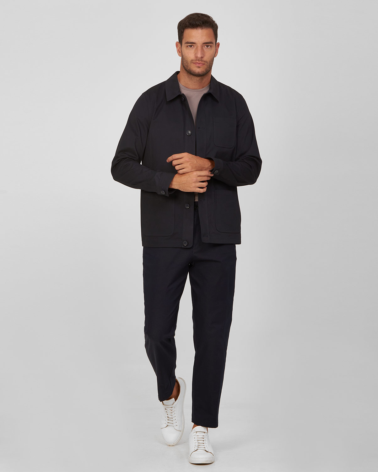 HD x Vardas Shacket μονόχρωμο slim fit φωτογραφία