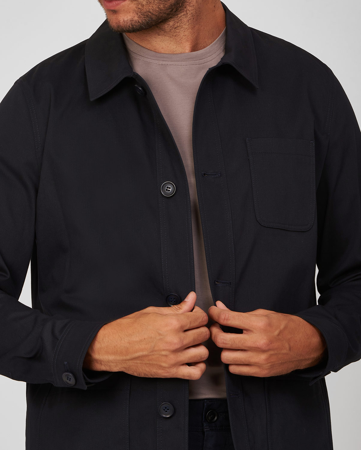 HD x Vardas Shacket μονόχρωμο slim fit φωτογραφία