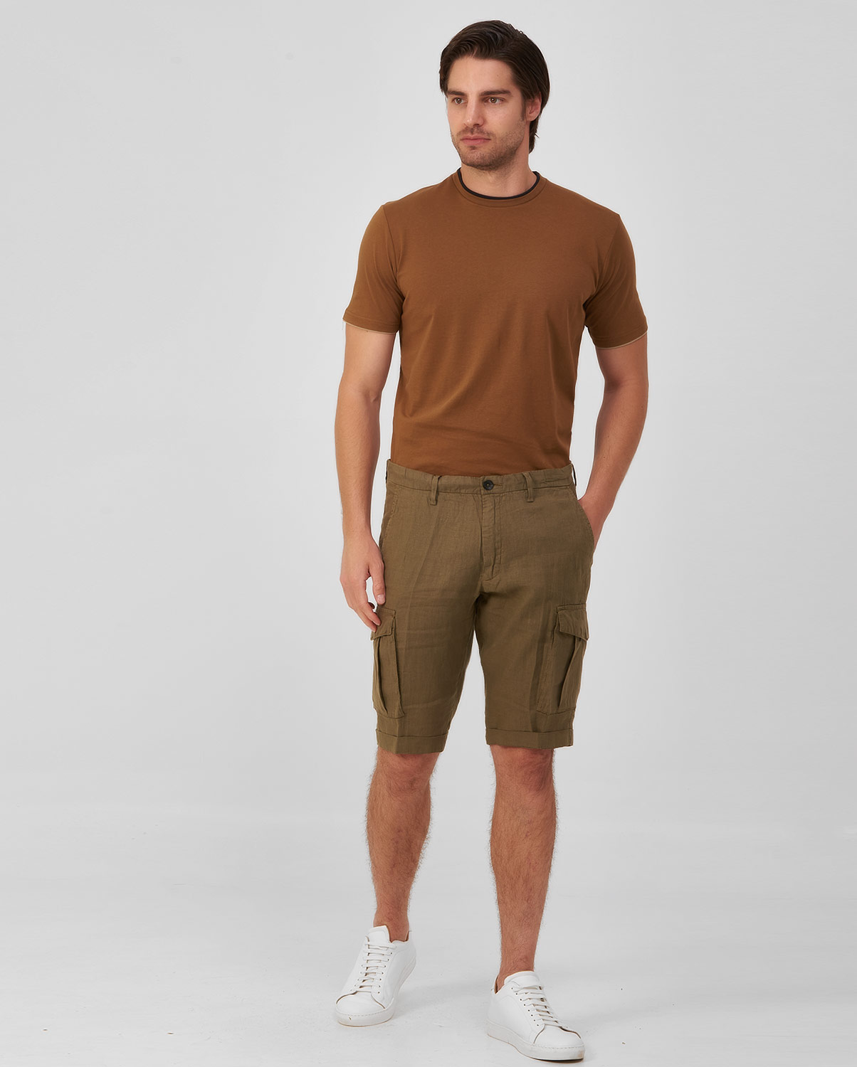Mark Up Λινή βερμούδα cargo slim fit φωτογραφία