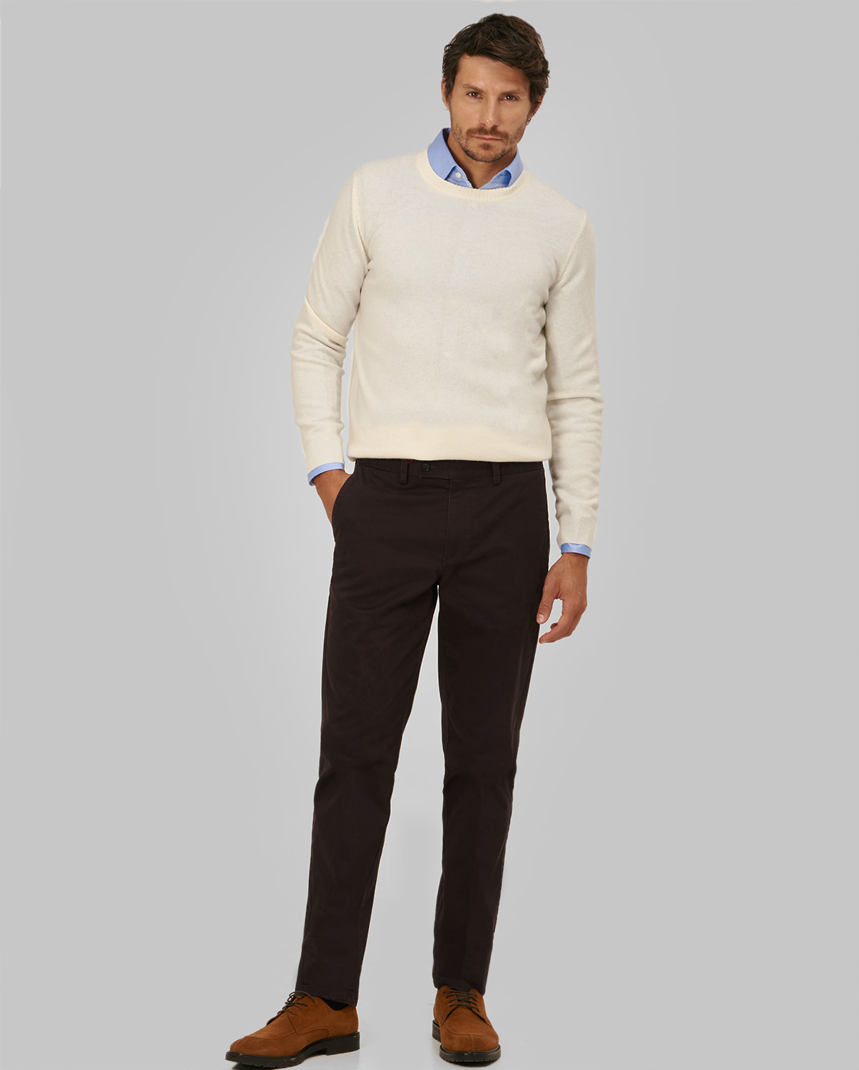 Παντελόνι Chinos Slim Fit σε Καφέ Σκούρο φωτογραφία