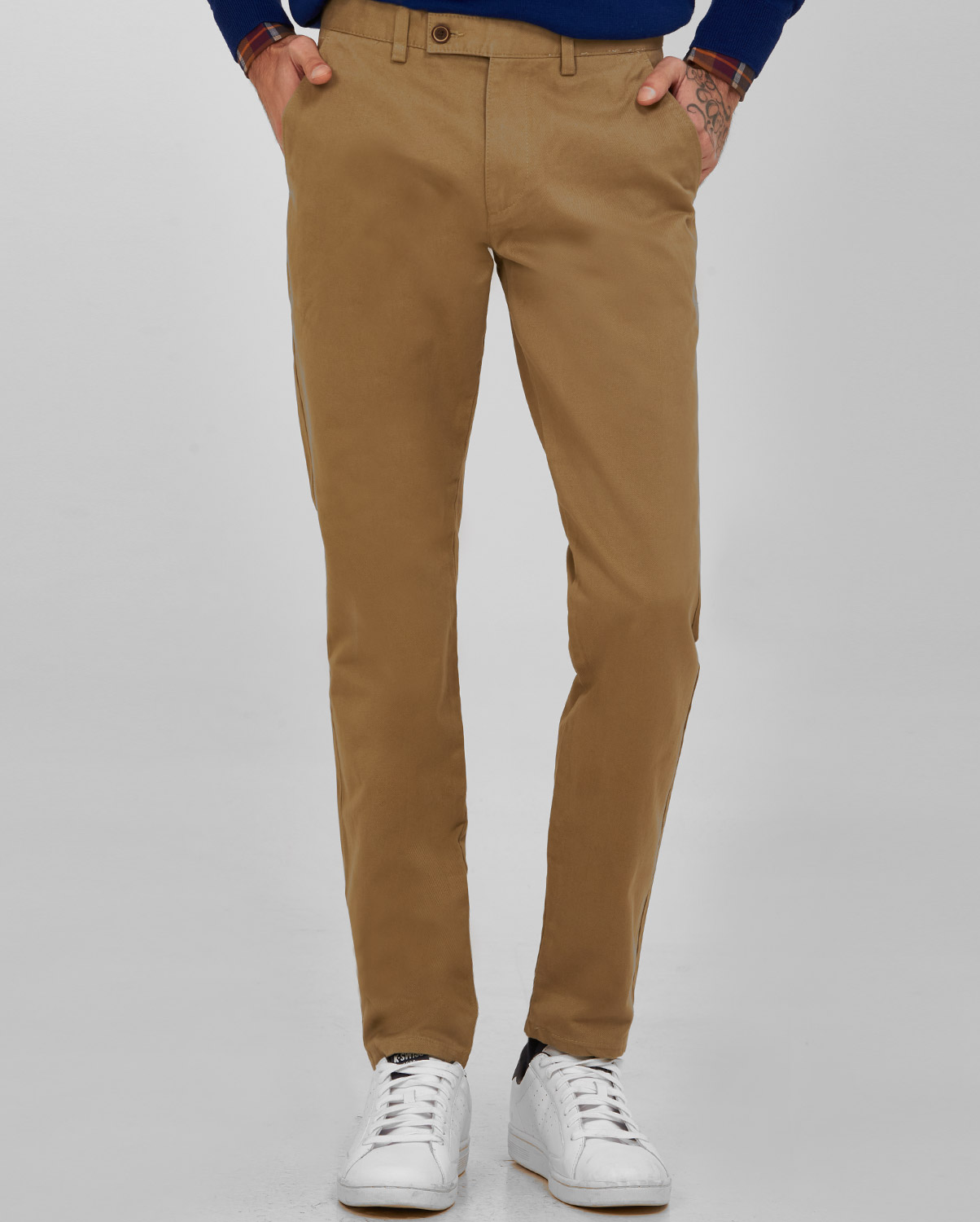 B.S Bags Παντελόνι Chinos Slim Fit σε Μπεζ Σκούρο