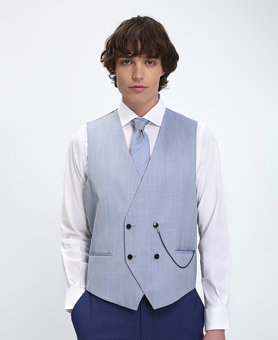 Hugo Hugo Ανδρικό Γιλέκο Κοστουμιού Modern Fit σε Ανοιχτό Μπλε