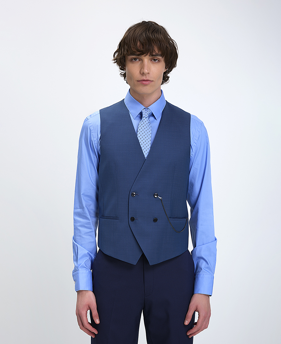Hugo Hugo Ανδρικό Γιλέκο Κοστουμιού Modern Fit σε Μπλε