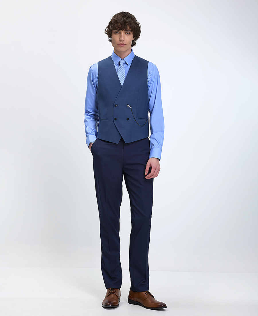 Hugo Ανδρικό Γιλέκο Κοστουμιού Modern Fit σε Μπλε φωτογραφία