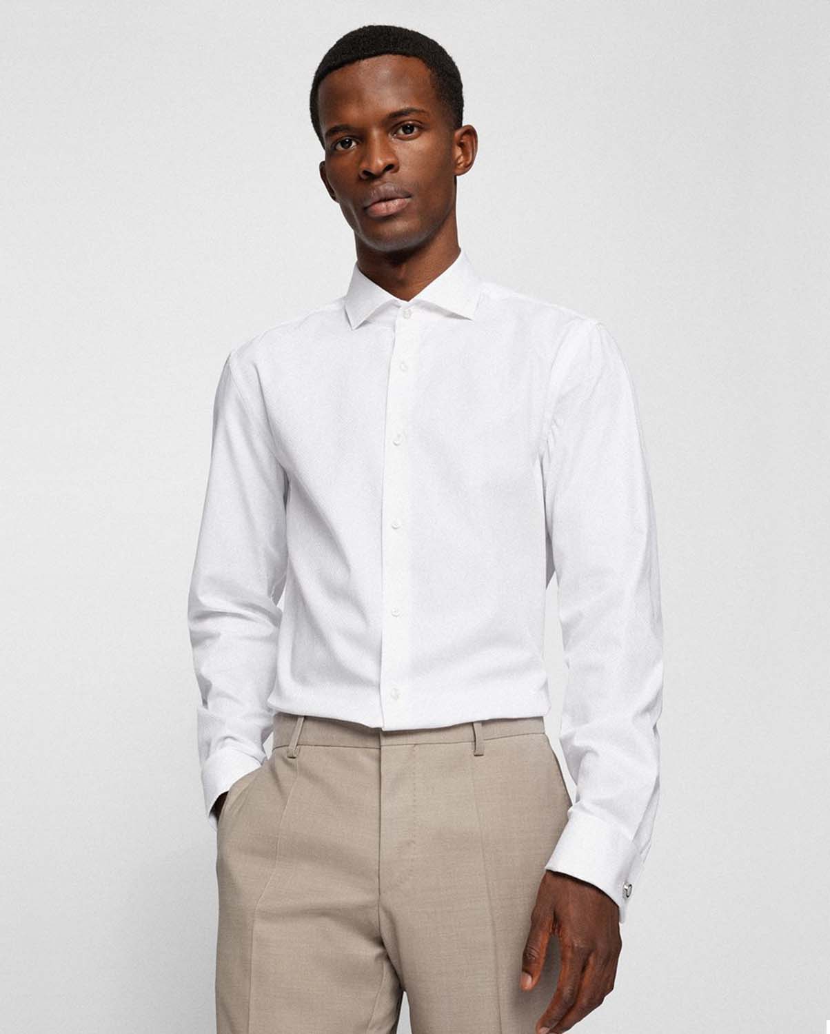 Hugo πουκάμισο slim fit σε λευκό