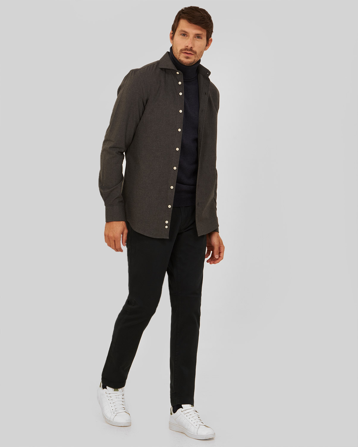 Πoυκάμισο Modern Fit Γκρι φωτογραφία