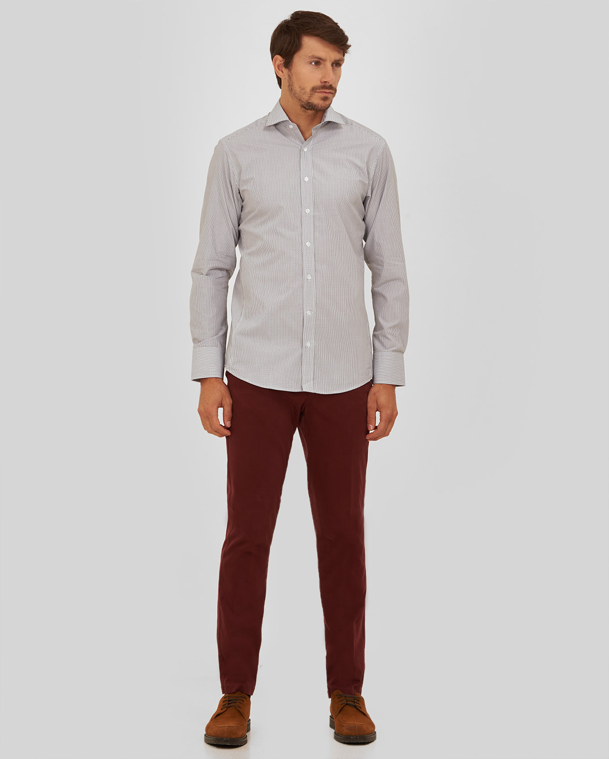 Vardas Πoυκάμισο Slim Fit Ριγέ Γκρι φωτογραφία