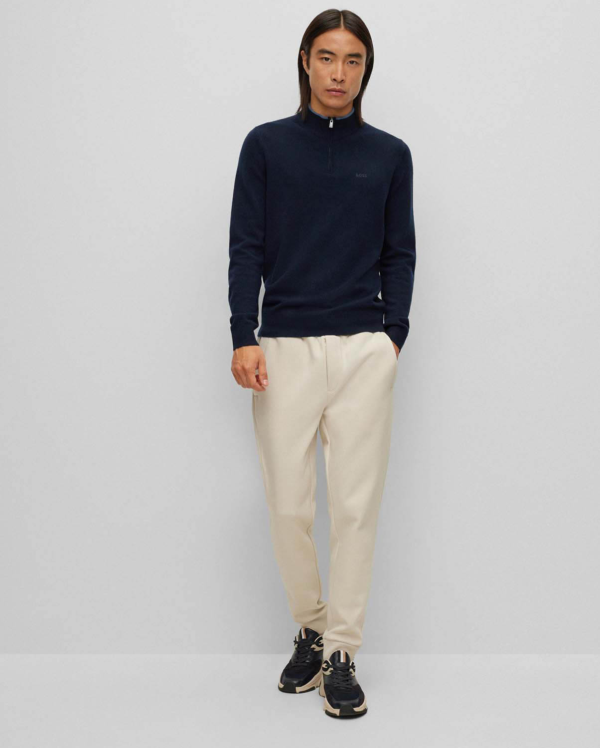 Boss Half zip πλεκτό slim fit φωτογραφία