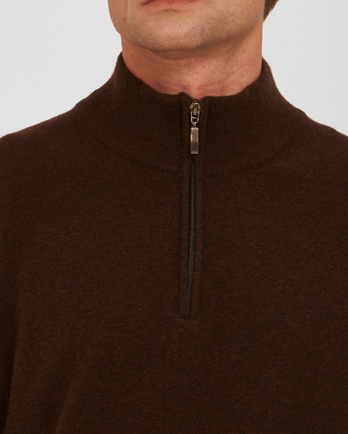 Vardas Πλεκτό Ηalf Zip Μοdern Fit σε Καφέ φωτογραφία