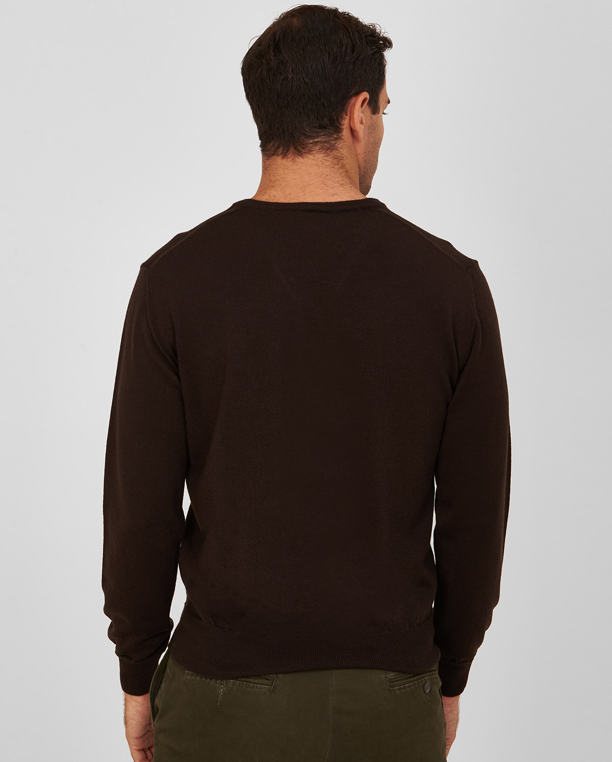 Vardas Πουλόβερ Modern Fit με V-neck σε Καφέ φωτογραφία
