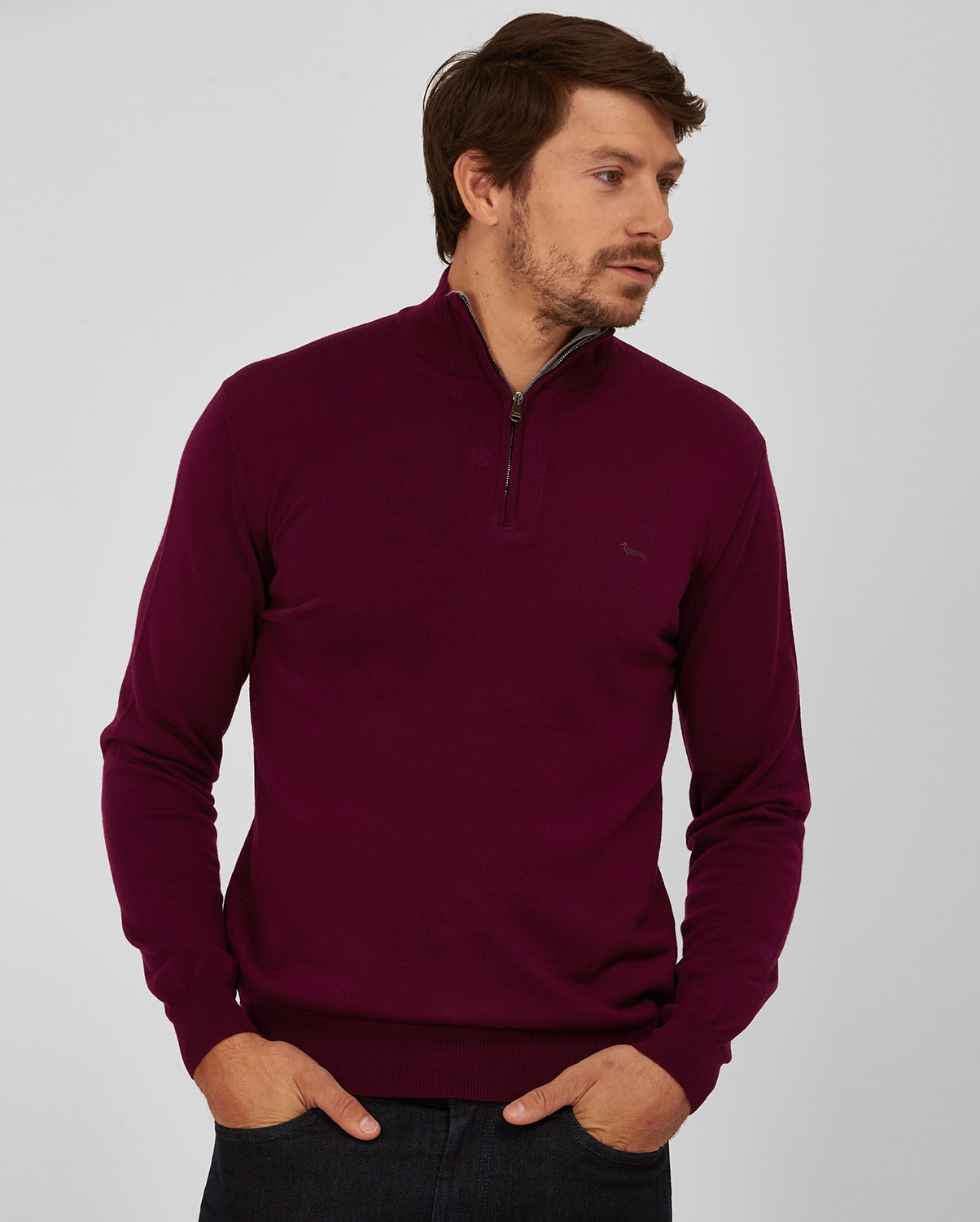 Harmont & Blaine HARMONT & BLAINE Πουλόβερ Ηalf Zip Modern Fit σε Mωβ