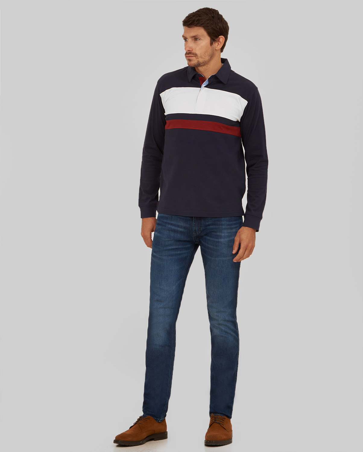 Πόλο Μπλούζα Modern Fit σε Μπλε φωτογραφία