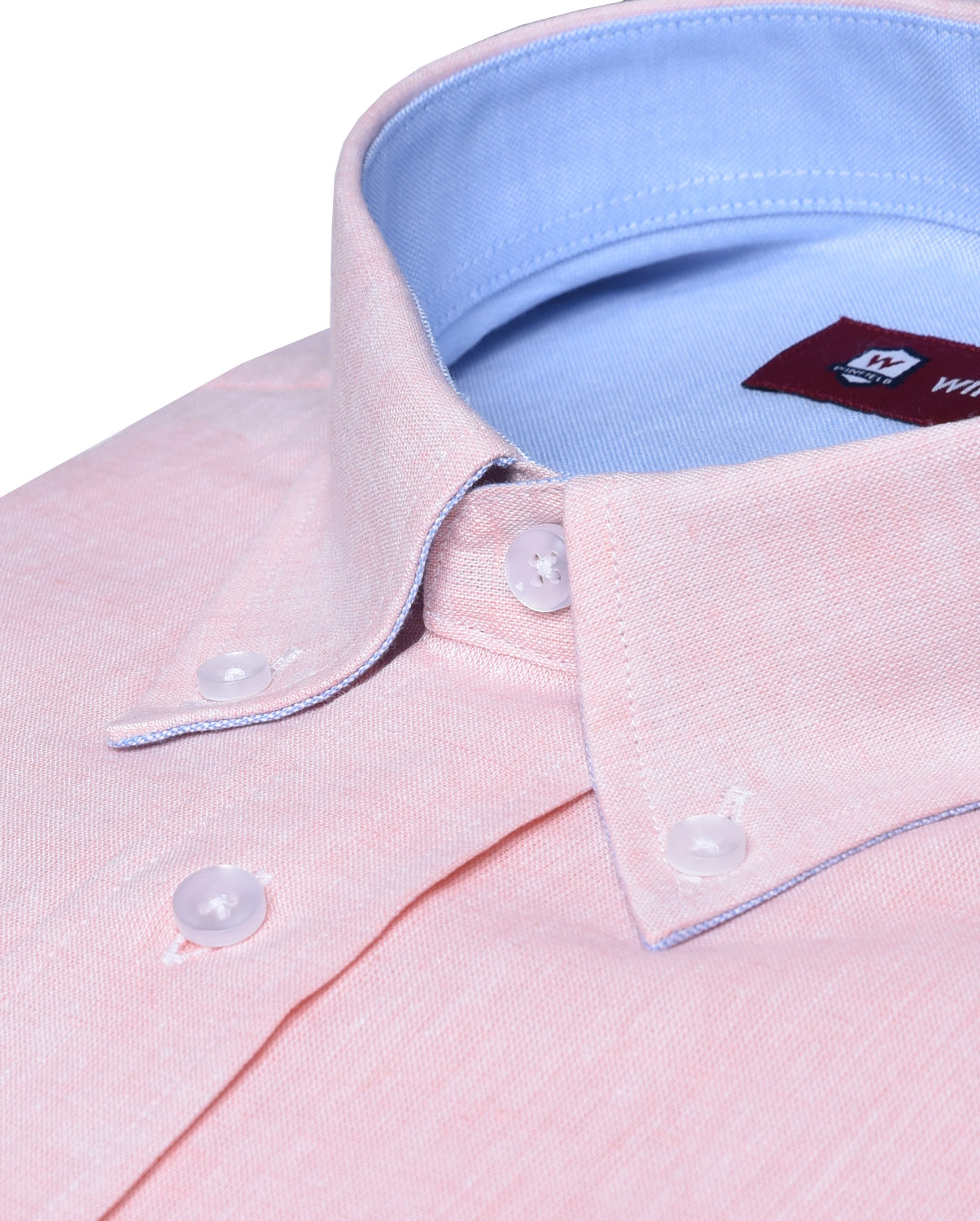 Πουκάμισο λινό button down slim fit φωτογραφία