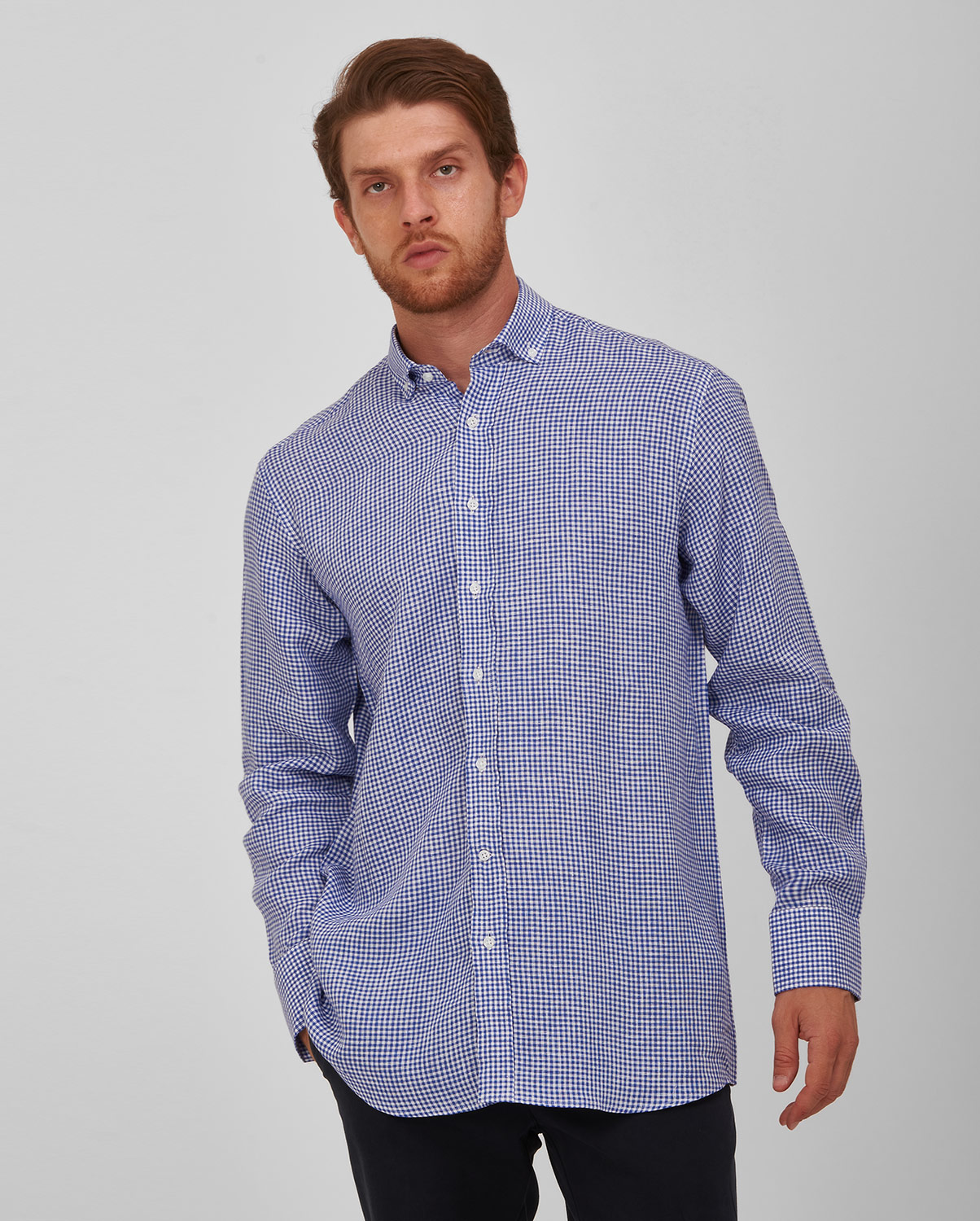 Πουκάμισο λινό button down modern fit