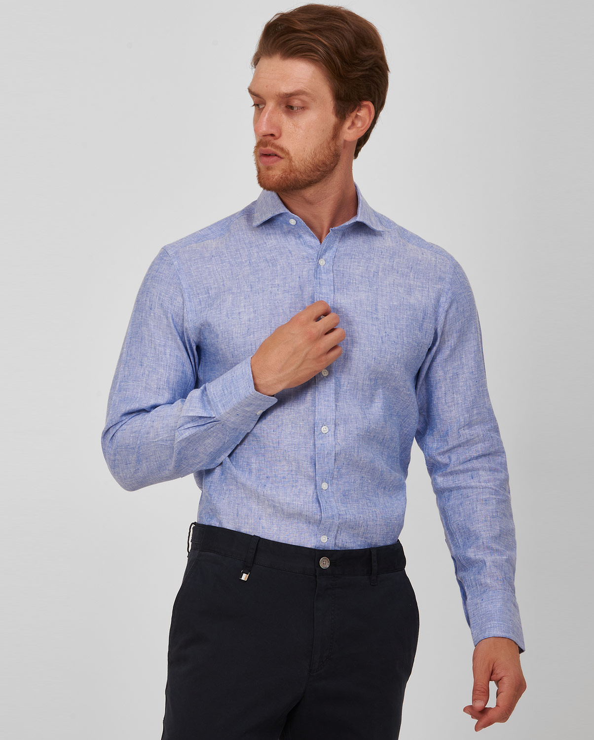 Πουκάμισο λινό slim fit