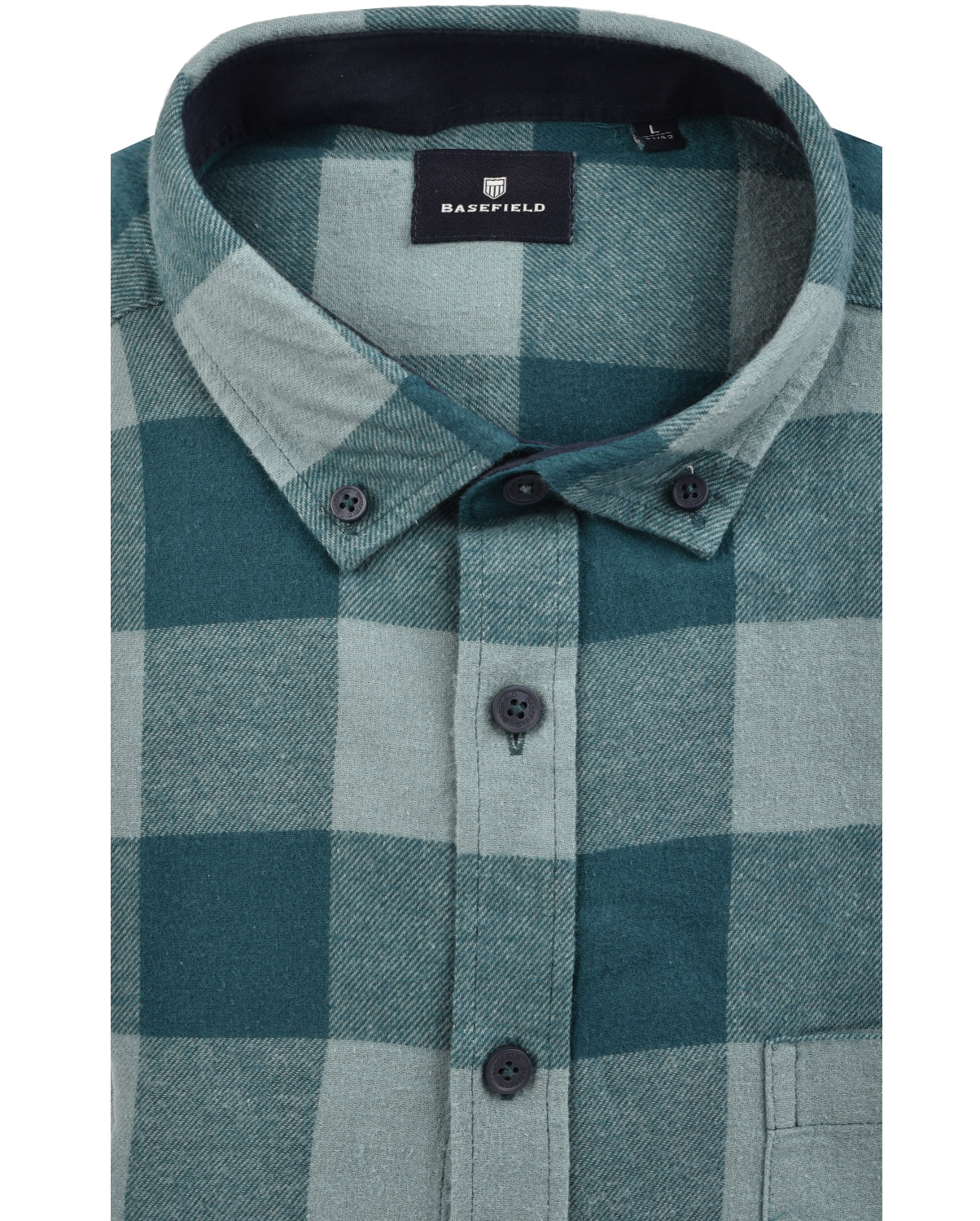 Basefield Πουκάμισο Βutton Down Modern Fit σε Καρό