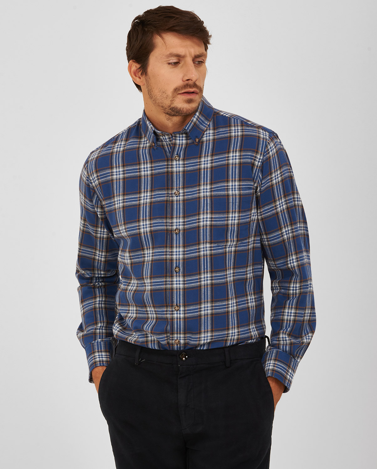 Winfield Πουκάμισο Βutton Down Comfort Fit σε Μπλε Καρό
