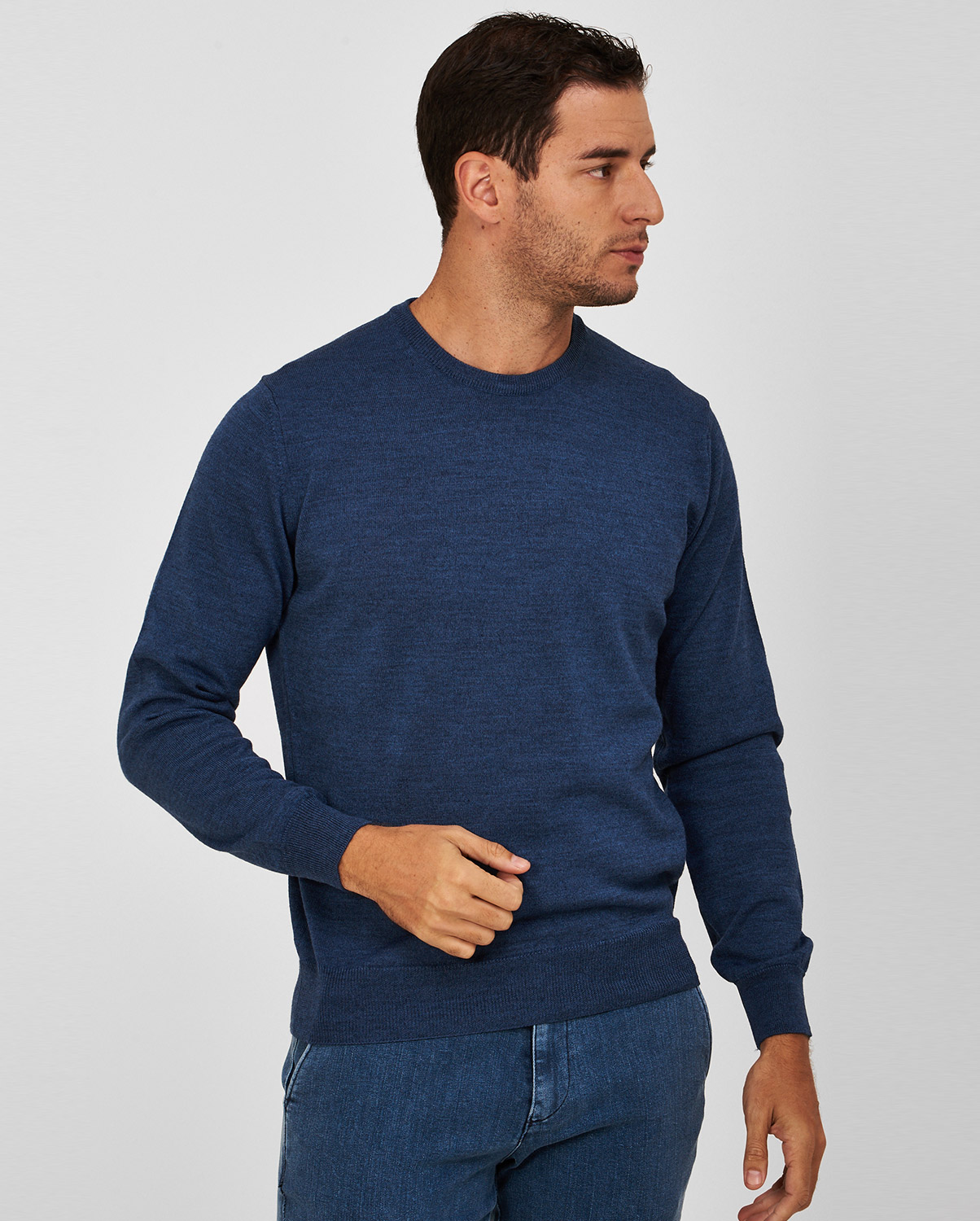 PLUS SIZE - Round neck Πλεκτό Modern Fit σε Ραφ