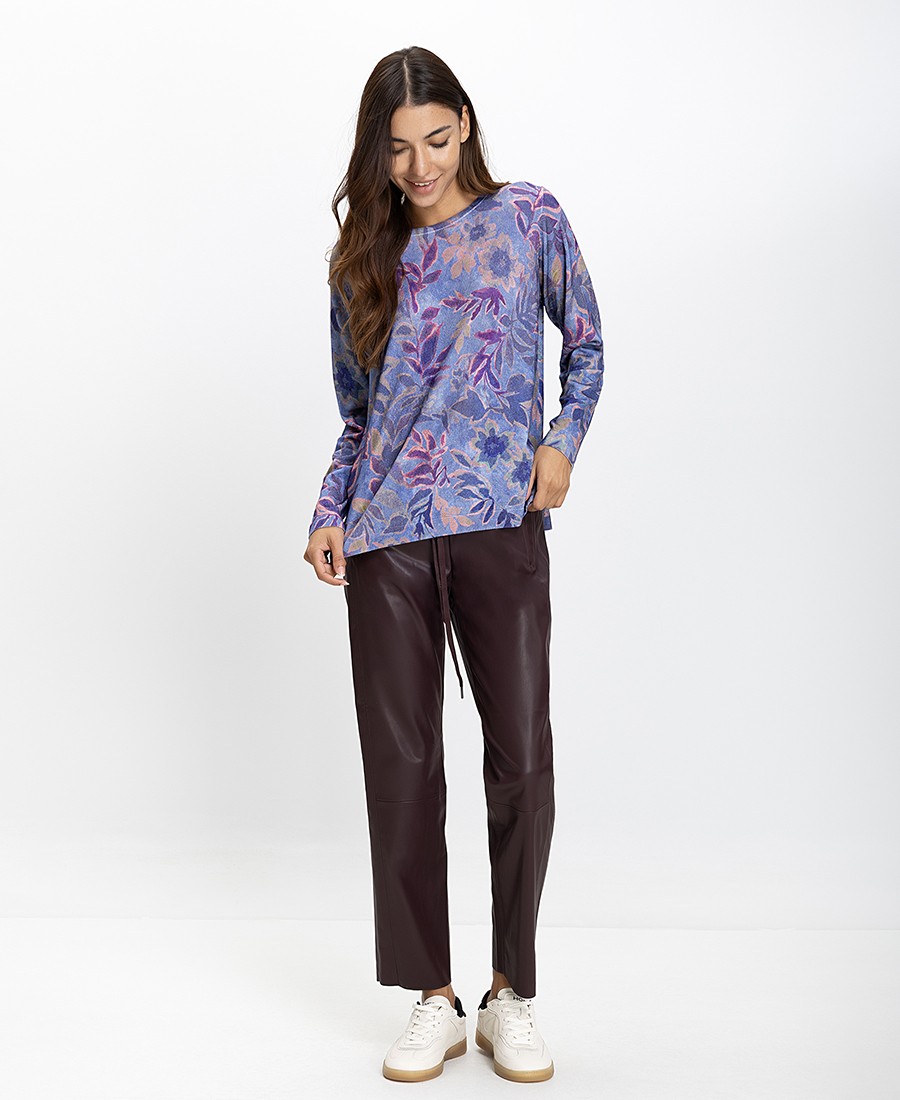 Luisa Viola Γυναικείο Πουλόβερ All Over Print Straight Fit σε Εμπριμέ Λιλά φωτογραφία