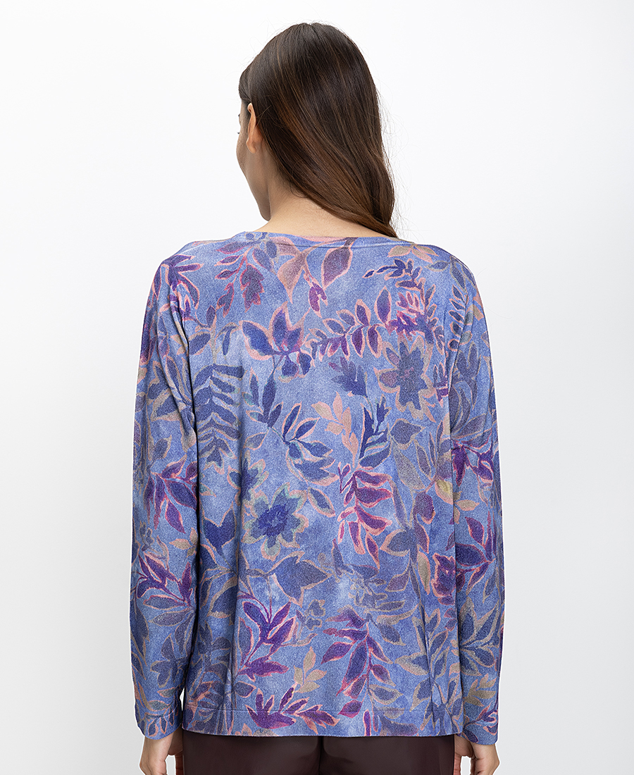 Luisa Viola Γυναικείο Πουλόβερ All Over Print Straight Fit σε Εμπριμέ Λιλά φωτογραφία