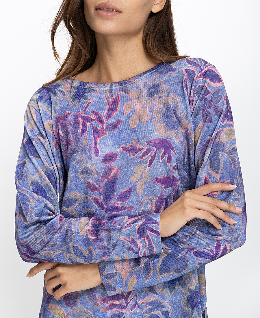 Luisa Viola Γυναικείο Πουλόβερ All Over Print Straight Fit σε Εμπριμέ Λιλά φωτογραφία