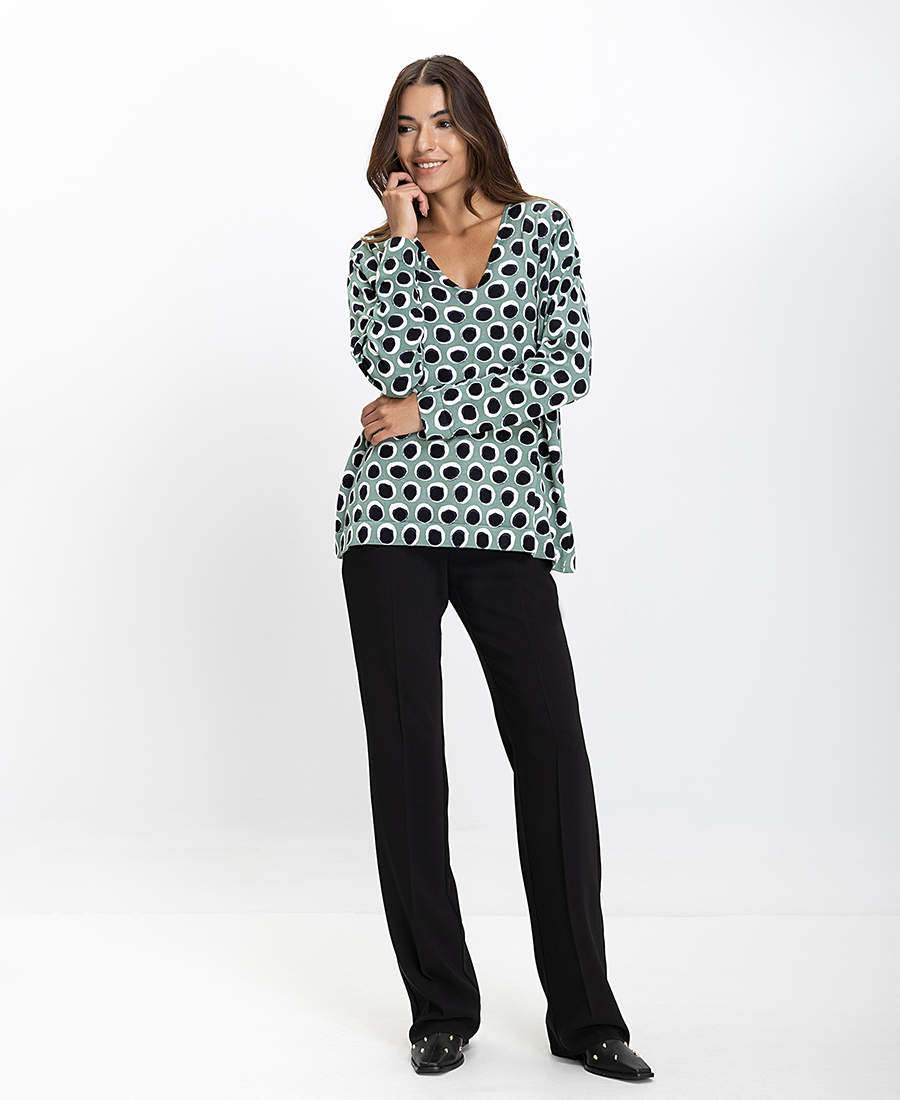 Luisa Viola Γυναικεία Μπλούζα Regular Fit Με Γεωμετρικό Print φωτογραφία