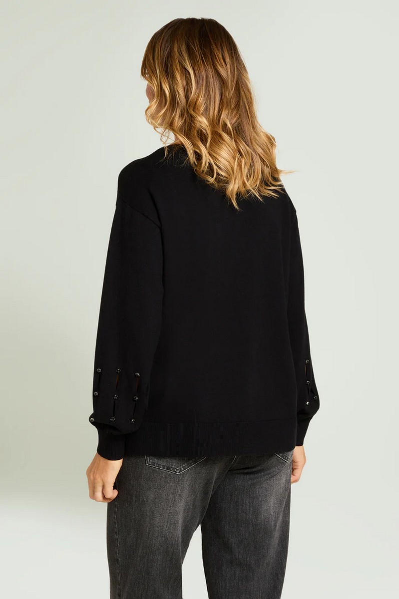 Luisa Viola Πλεκτή Μπλούζα Με Διακοσμητικές Χάντρες Στα Μανίκια φωτογραφία