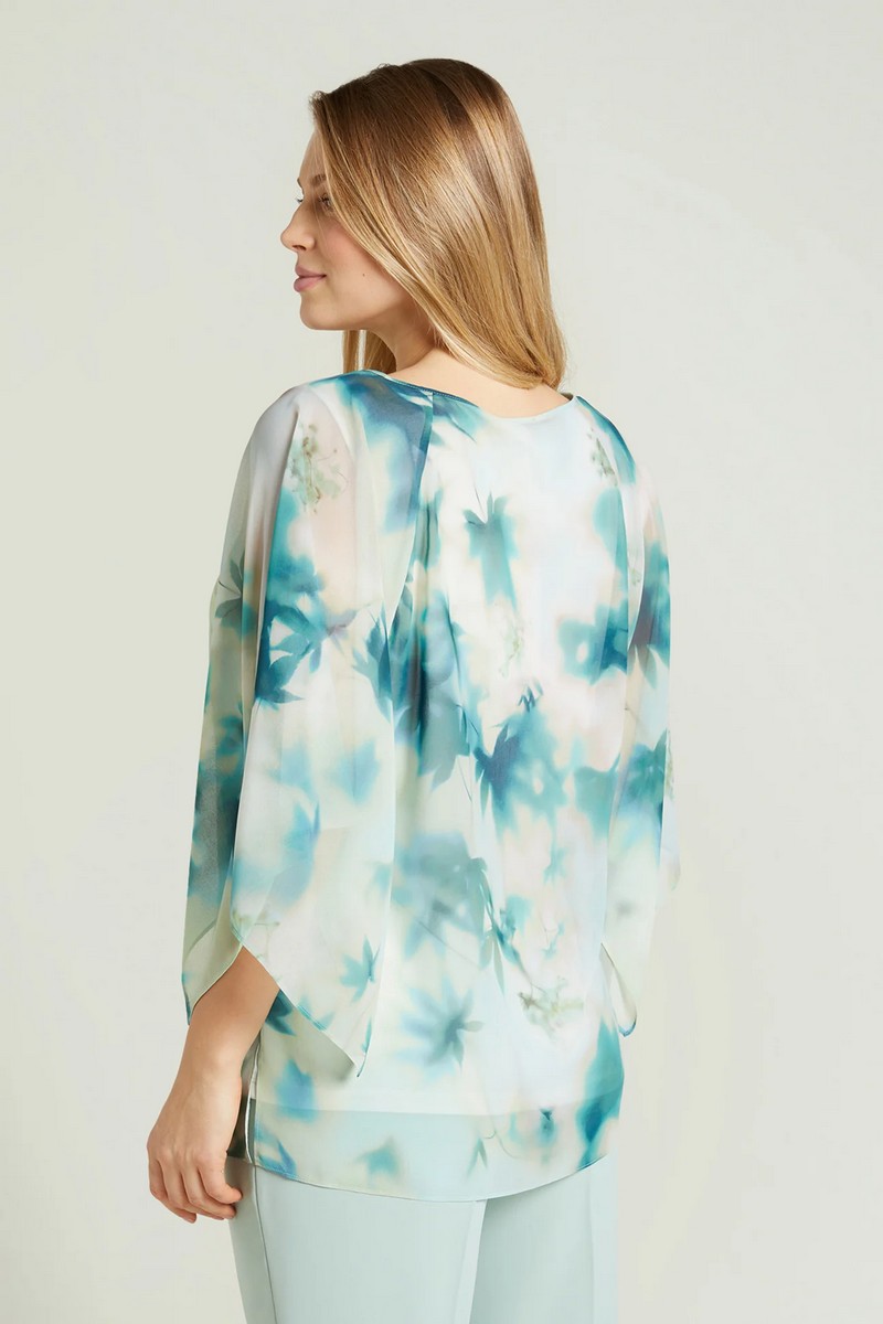 Luisa Viola Γυναικεία Μπλούζα με Floral Μοτίβο σε Εμπριμέ Πράσινο φωτογραφία