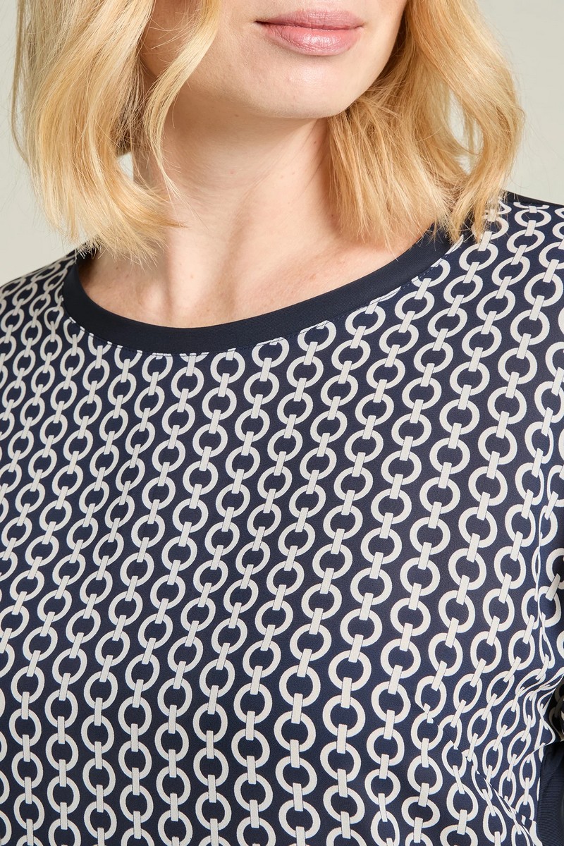 Luisa Viola Γυναικεία Μλούζα Τοπ Jersey σε Εμπριμέ Μπλε φωτογραφία