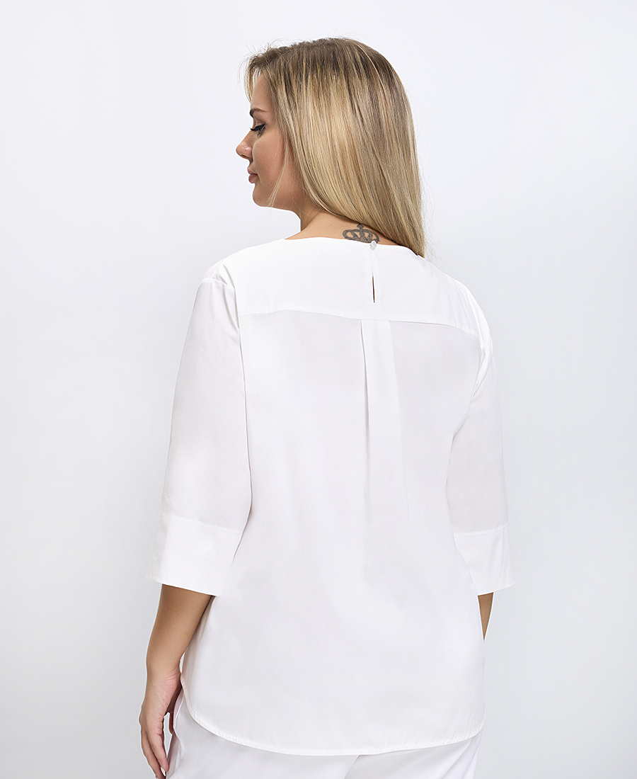 Γυναικείο T-Shirt Regular Fit Με Κέντημα Λευκό φωτογραφία