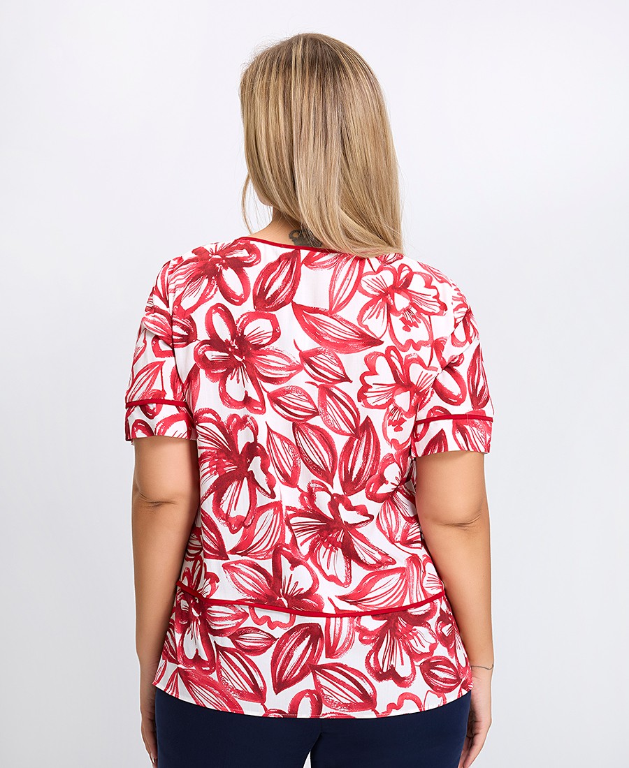 Γυναικεία Μπλούζα Regular Fit Με Σχέδιο Λουλούδια φωτογραφία