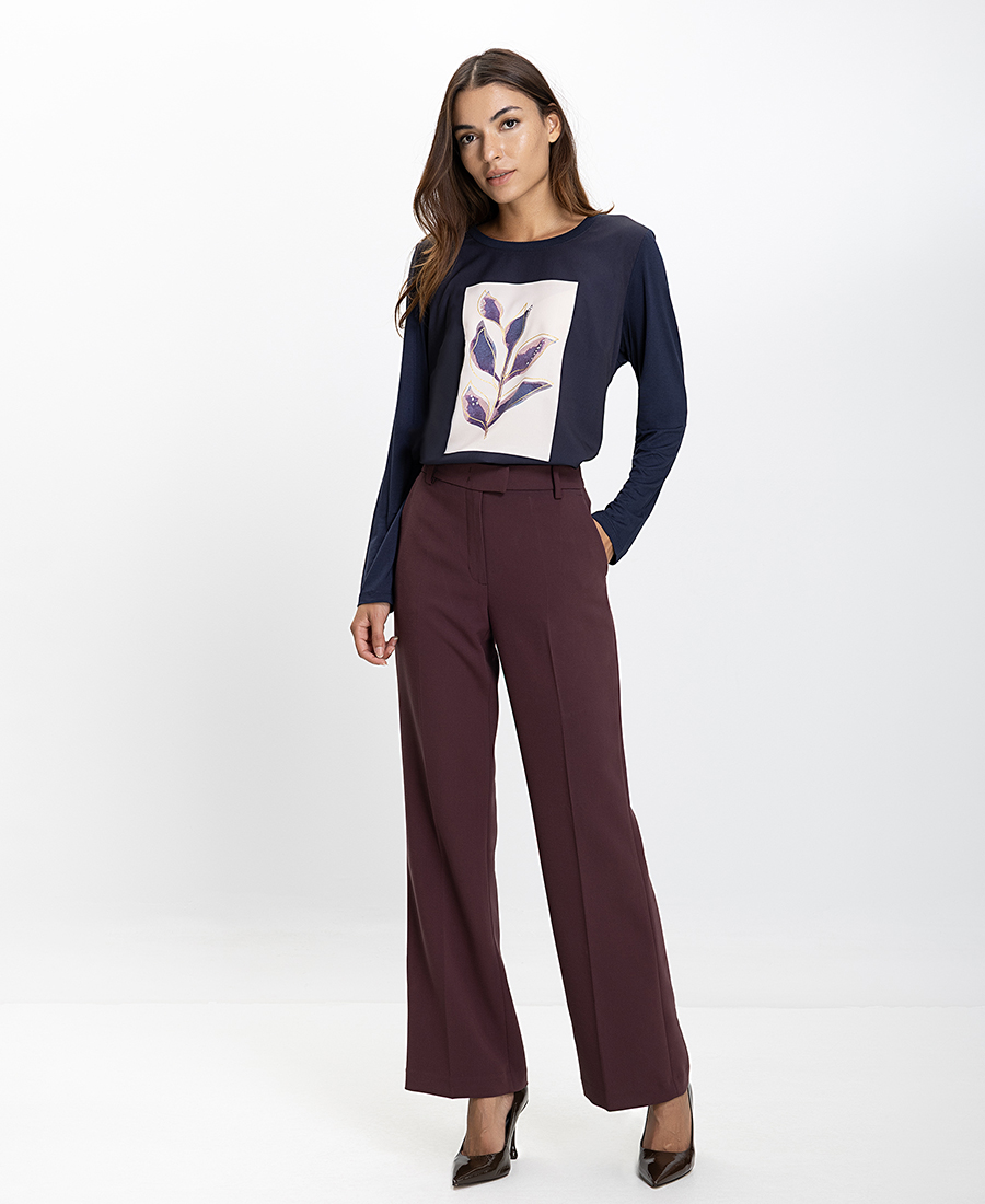 Luisa Viola Γυναικεία Μπλούζα Regular Fit Με Μακρύ Μανίκι Και Print φωτογραφία