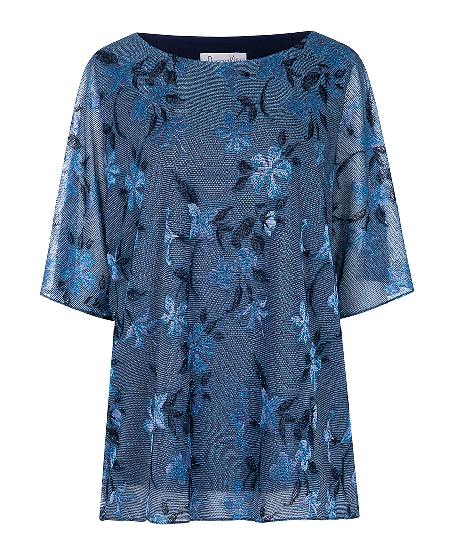 Donna Vita PLUS SIZE Γυναικεία Μπλούζα Με Floral Δαντέλα Και Διαφάνεια