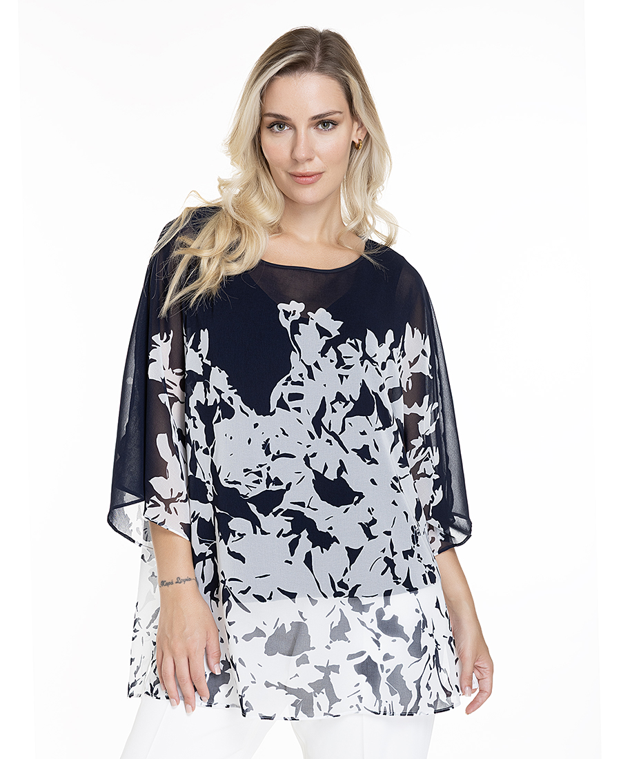 Luisa Μωβ Γυναικεία Μπλούζα Με Εμπριμέ Floral Μοτίβο