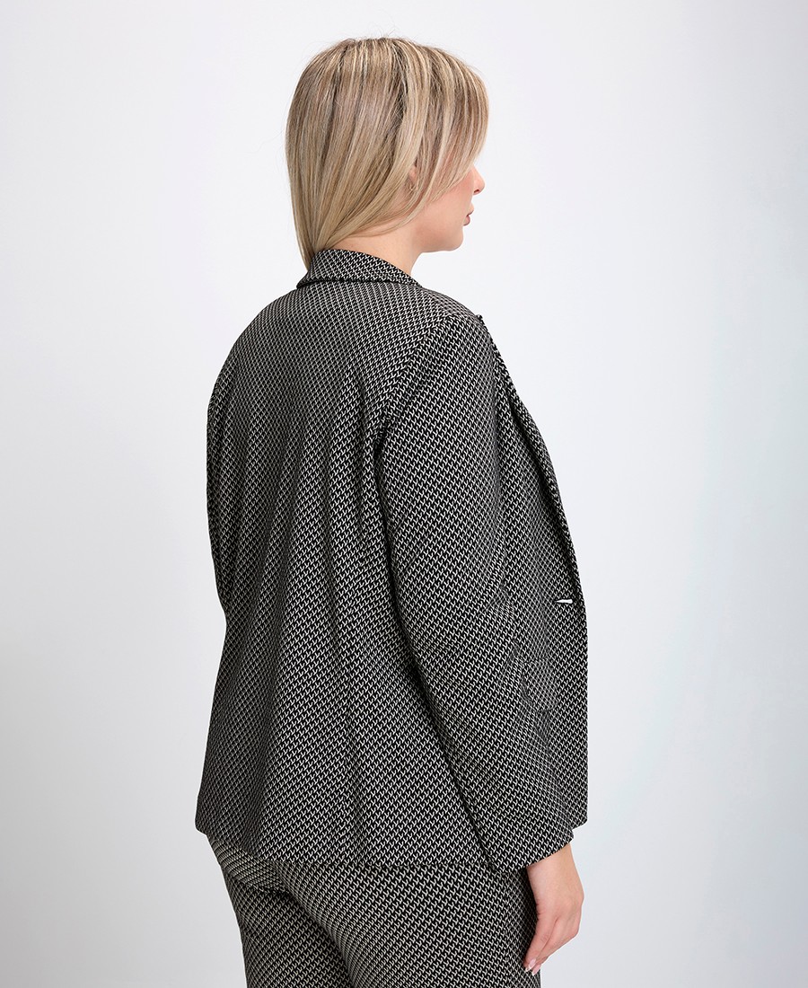 Γυναικείο Σακάκι All Over Print Regular Fit σε Μαύρο φωτογραφία