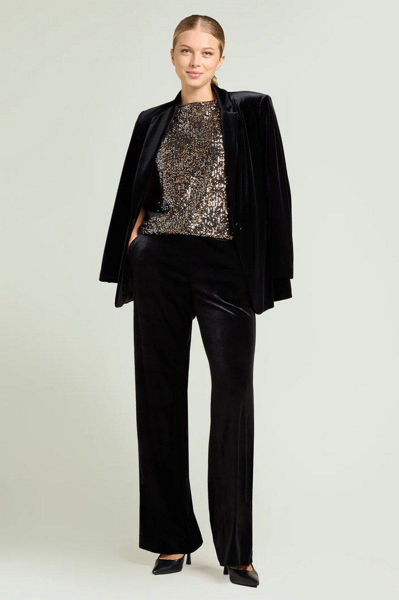 Luisa Viola Γυναικείο Σακάκι Από Βελούδο Μαύρο φωτογραφία
