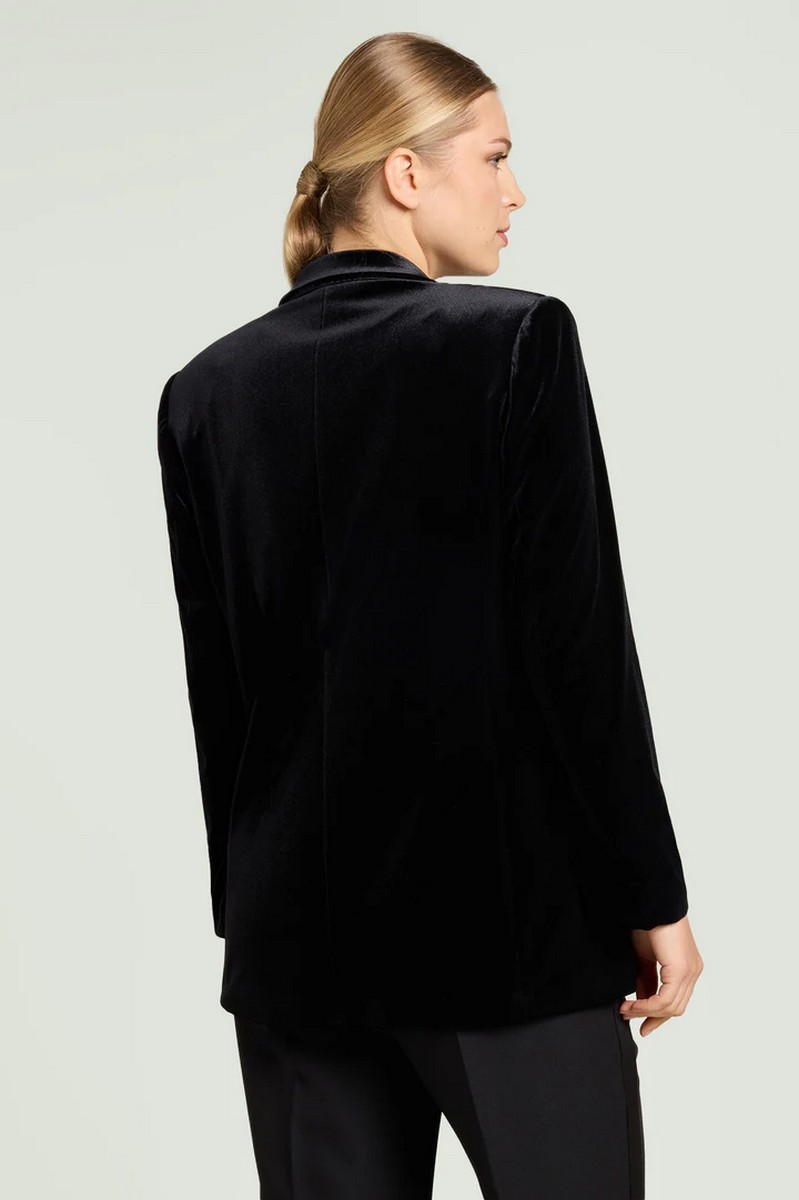 Luisa Viola Γυναικείο Σακάκι Από Βελούδο Μαύρο φωτογραφία