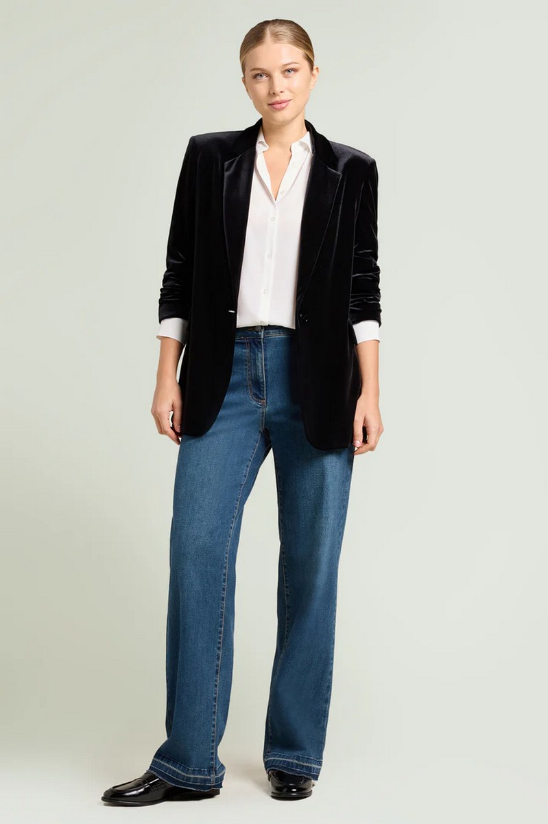 Luisa Viola Γυναικείο Σακάκι Από Βελούδο Μαύρο φωτογραφία