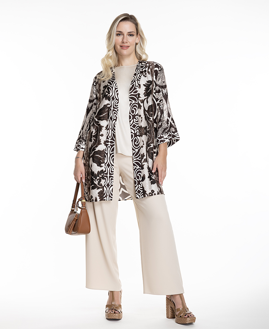 Luisa Viola Γυναικείο Σακάκι Kimono Με Εμπριμέ Σχέδιο
