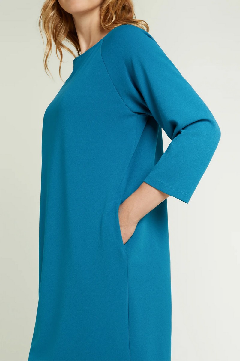 Luisa Viola Γυναικείο Φόρεμα "Sacchetto" Regular Fit Πετρόλ φωτογραφία