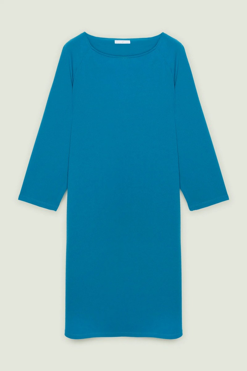 Luisa Viola Γυναικείο Φόρεμα "Sacchetto" Regular Fit Πετρόλ φωτογραφία