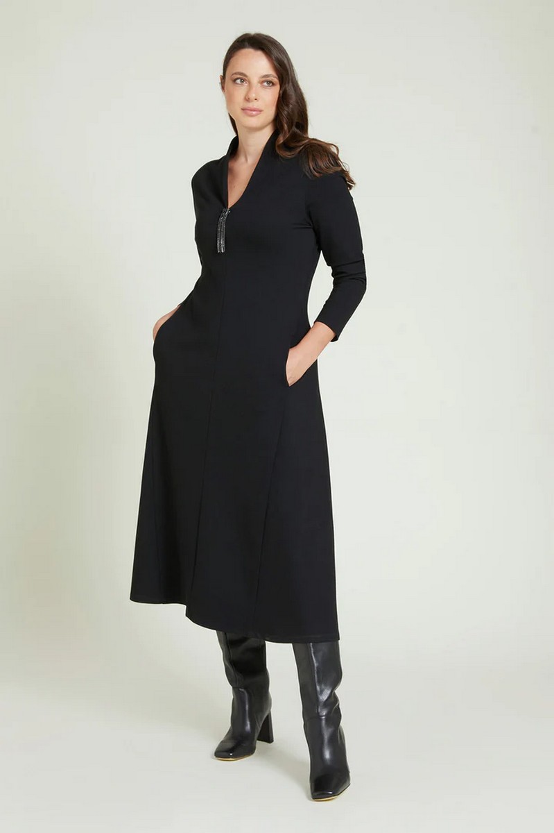 Luisa Viola Γυναικείο Φόρεμα Midi σε Μαύρο φωτογραφία