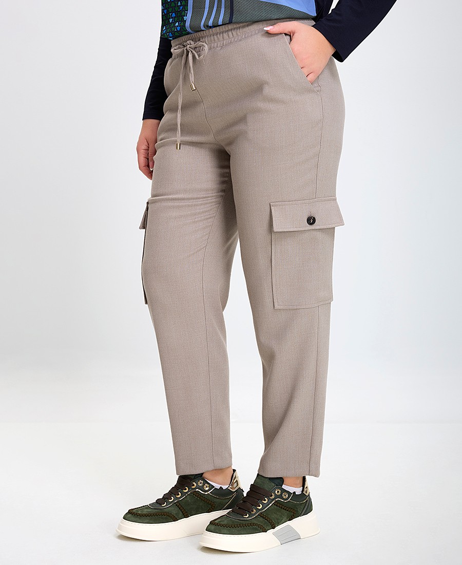 Donna Vita Γυναικείο Παντελόνι Cargo με Κορδόνι Περίσφυξης σε Μπεζ